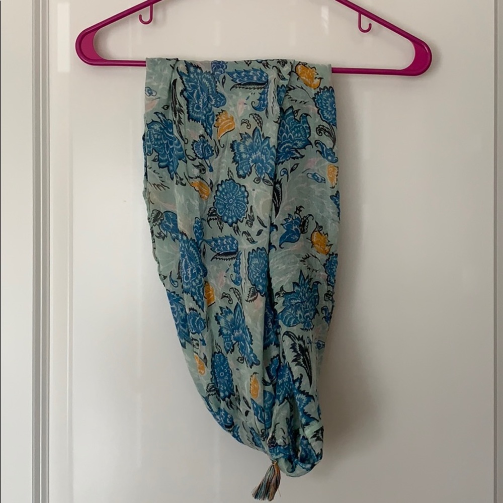 Loft Floral Infinity Scarf with Tassles - Picture 3 of 3